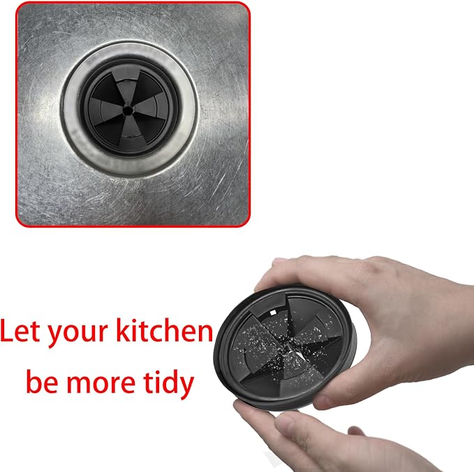 3 3/8" Garbage Disposal Sink Baffle QCB-AM Splash Guard for Insinkerator, Garbage Disposal Quiet Cover Splash Guard Replacement for InSinkErator Evolution Series(Black)