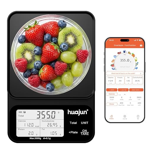 Smart Food Scale with Bluetooth Nutrition Calculator, 0.1g High Precision Digital Kitchen Scale Track 30 Nutrients Calorie Macro, Custom Diet Goals, Barcode Scan 11lb for Meal Prep Weight Loss Keto
