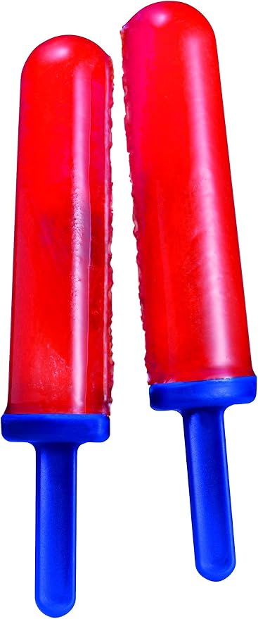 Tovolo Twin Popsicle Mold with Sticks 4 Pack Reusable Ice Pop Molds for Homemade Flavored Popsicles Treats Frozen Snacks, Silicone Popsicle Maker with Stand for the Freezer BPA Free Dishwasher Safe
