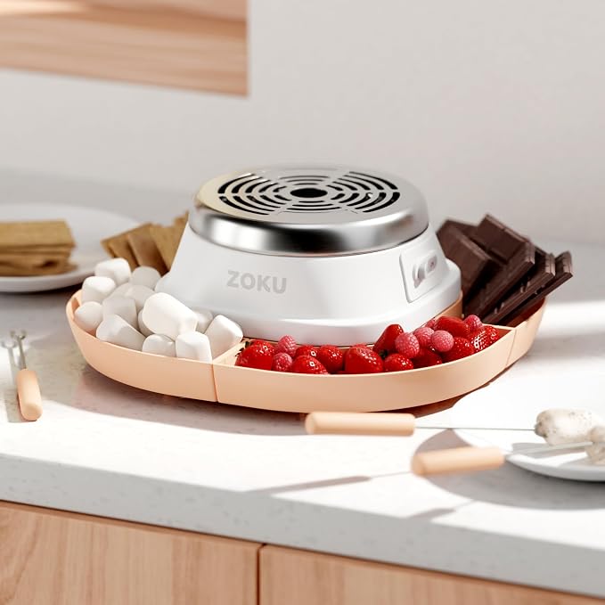 ZOKU S'mores Maker Set - Tabletop S’mores Burner with 6 Reusable Sticks and Recipe Book, Perfect for Delicious, Gooey Treats Indoors