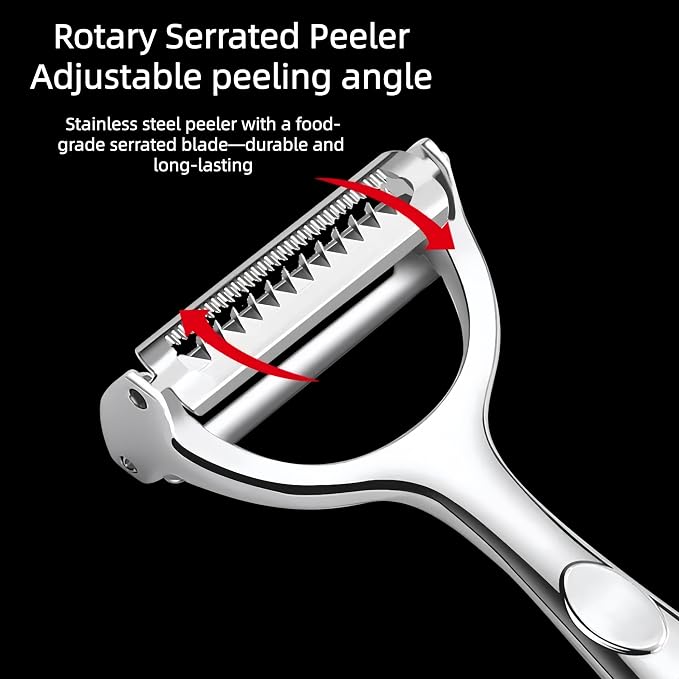 Multifunction Vegetable Peeler Julienne Peeler for Kitchen | stainless steel 2 in 1 julienne vegetable peeler for potato ，cabbage，carrot，cucumber，fruit