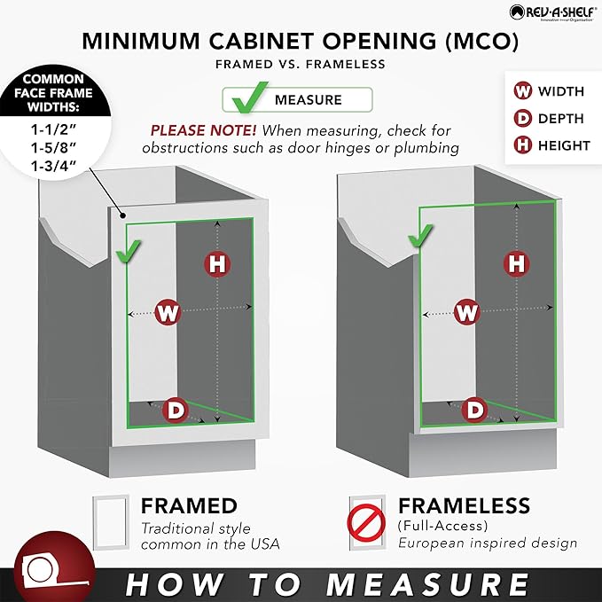 Rev-A-Shelf 11" Pull Out Storage Organizer for Base Kitchen/ Bathroom Cabinets w/ Soft-Close Full Extension Slides & Adjustable Shelves, 448-BCSC-11C