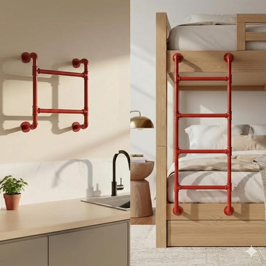 2 Step Wall-Mounted Ladder - Modular System - Assembly Stairs 2-Rung Egress Ladder for Window, Well, Loft, Warehouse, Blanket Rack - Indoor & Outdoor - Certified - Sectional Ladders - Expandable