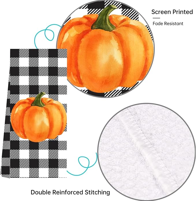 LXOMILL Pumpkin Funny Kitchen Towels, 2 Pack-fall Pumpkins