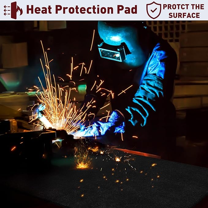 Large 40x40Inch Welding Blanket Pad Fireproof Flame Retardant Fabric for Stove Wick | 5mm Thick Carbon Felt Heat Resistant Mat for Industrial, Smoker, Soldering, Firepit, Grill & Welding Applications