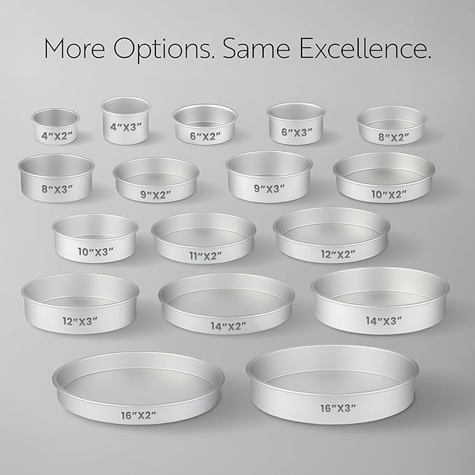 Restaurantware-Met Lux 4 x 3 Inch Straight-Sided Baking Tins, 12 Round Cake Pans - Oven-Ready, Freezable, Anodized Aluminum Round Baking Pans, Greaseproof, For Layer Birthday Cakes