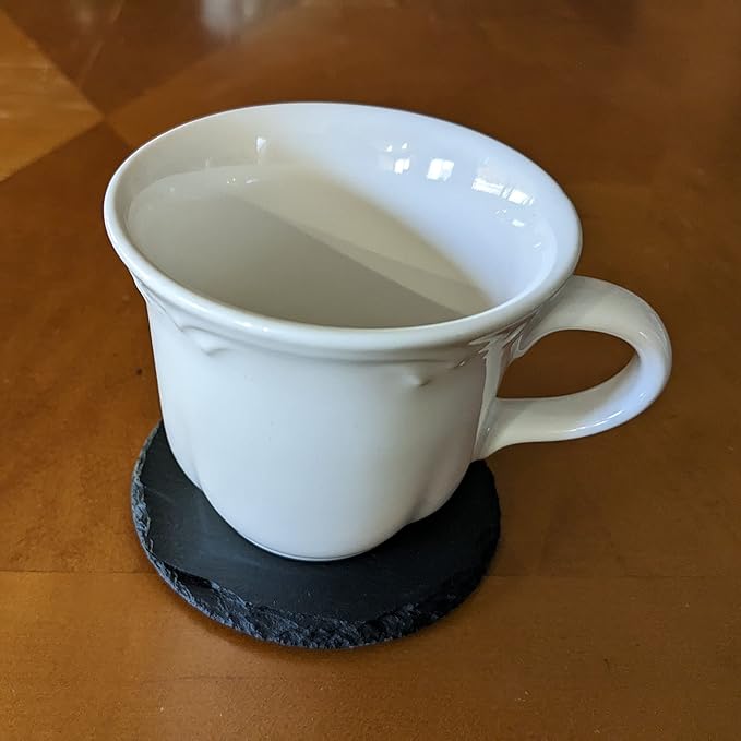 Coast in Style: Rustic Slate Coasters with Motorcycle Design - Round Slate - Set of 4