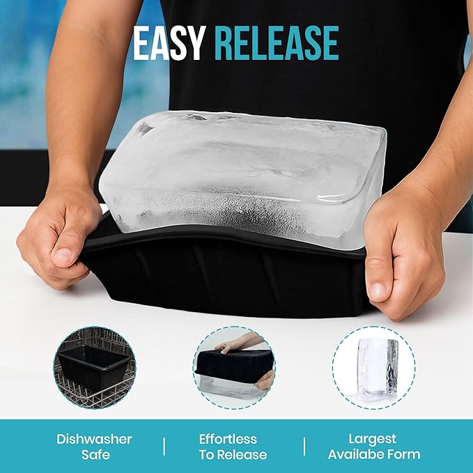 Extra Large Ice Block Mold (2-Pack) – 13 lbs Silicone Ice Brick Maker for Ice Bath & Cold Plunge – Giant Cube for Recovery, Muscle Relief & Coolers, Dishwasher Safe