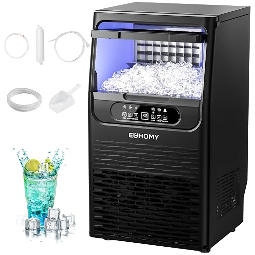 EUHOMY Commercial Ice Maker Machine,85lbs/24H,36 Ice Cubes in 8-12 Mins,Under Counter Ice Maker with Water Filter,12lbs Storage Capacity,Freestanding Ice Machine for Home/Bar/Cafe/Restaurant