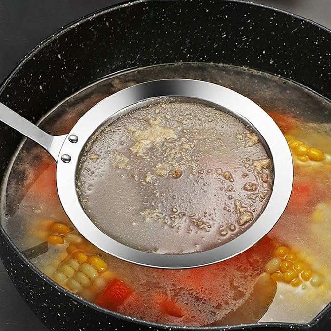 MyLifeUNIT Japanese Hot Pot Skimmer, Stainless Steel Mesh Food Strainer Foam and Grease Fishing Spoon 2.16 X 3.93 X 10.86 inches