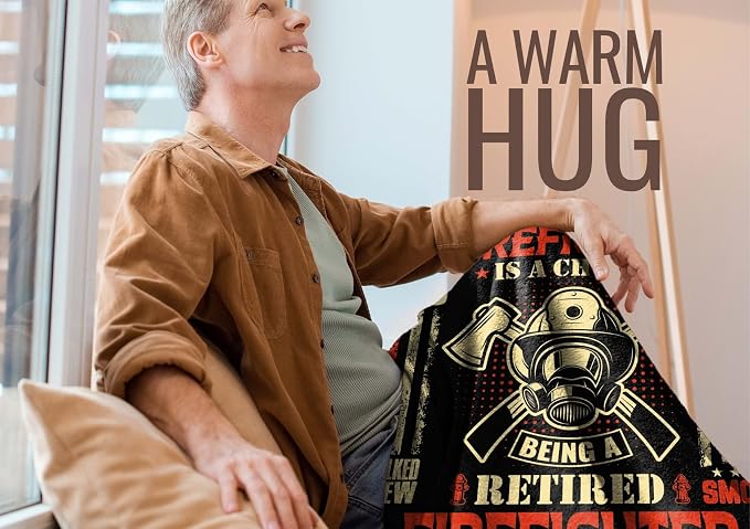 Retired Firefighter Gifts for Men, Retirement Throw Blanket for Fireman 65" x 50" - Being A Retired Firefighter is an Honor