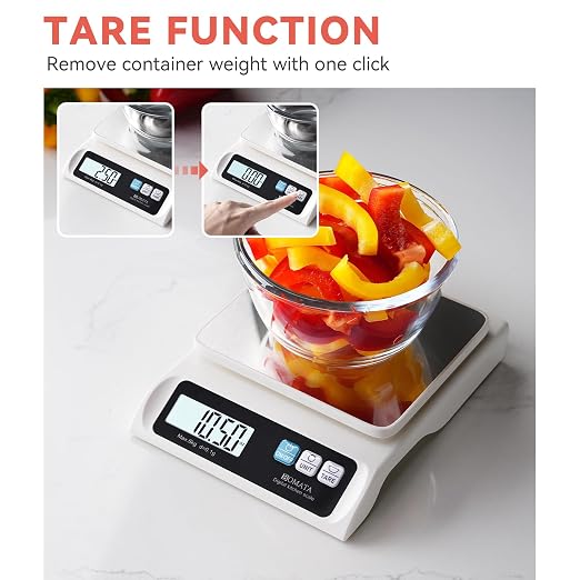 BOMATA 0.1g High Precision Food Scale, USB Rechargeable, 13lb Digital Kitchen Scale with Removable Stainless Steel Pan, Backlit LCD Display, for Cooking, Baking B621 White