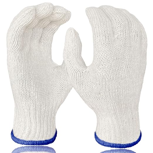 GSAFEME 12 Pairs Cotton Glove Liners for BBQ, Cooking, Grilling, Food Handling - Safety Work Gloves Hand Saver, Medium