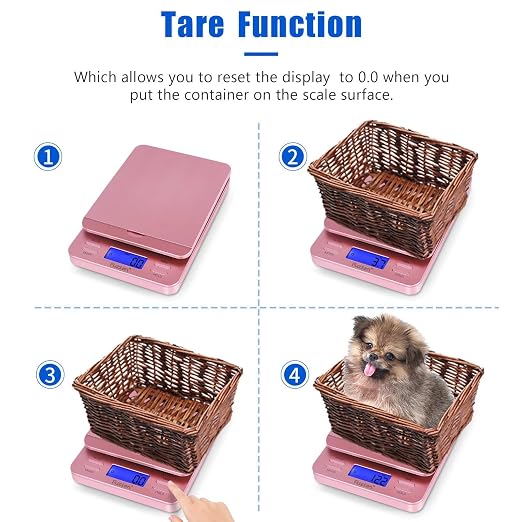 Fuzion Shipping Scale, Digital Postage Scale for Packages 86 lb/0.1oz with Hold and Tare, Postal Scale with Flip Holder, Package Scale for Small Business, Battery & AC Adapter, Rose Gold
