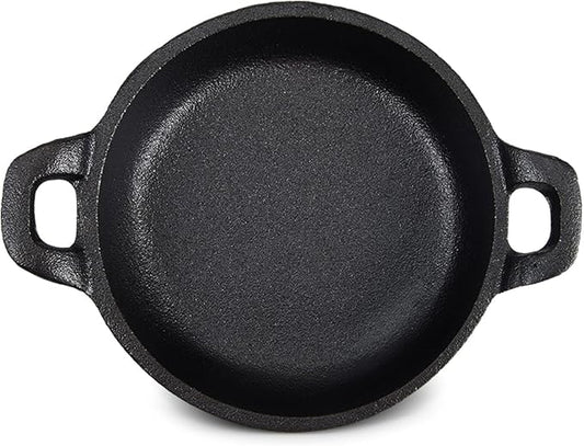 Mini Cast Iron Skillets 5 x 5 x 1.3 Inch Cast Iron Pan Small Ramekin Set Black Casserole Dish Cookware Oven Safe Mini Skillets for Kitchen Indoor Outdoor Picnic (1 Pack)