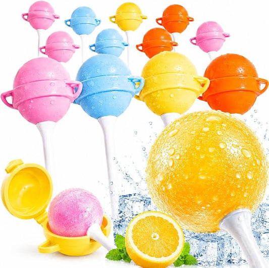 STEPHANIE Lollipop Popsicle Molds,12 Pack Silicone Popsicle Molds,Reusable Lollipop Ice Cream Molds for Homemade Frozen Treats,Juice,Yogurt,Smoothies and Fruit Desserts.