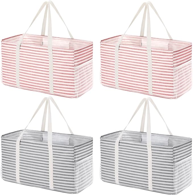Lifewit Extra Large Tote Bag, Reusable Grocery Bags with Metal Wire Frame and Handles