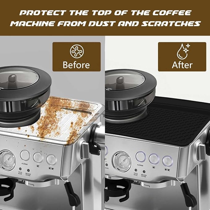 Espresso Machine Tamping Mat Accessories Compatible with Breville 870/880 | Black Espresso Tamper Mat, Food Grade Silicone, Non-Slip, Waterproof Heat Resistant