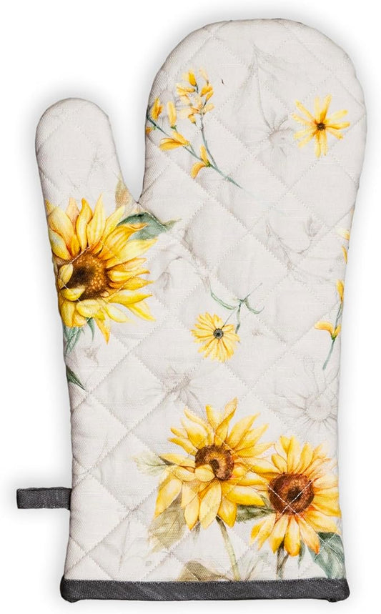 Maison d'Hermine Oven Gloves 100% Cotton Oven Mitt (7" x 13", Pack of 1) | With Loop Heat Resistant BBQ Cooking Gloves Baking Grilling Kitchen Handling Hot Pans Spring Summer - Candice