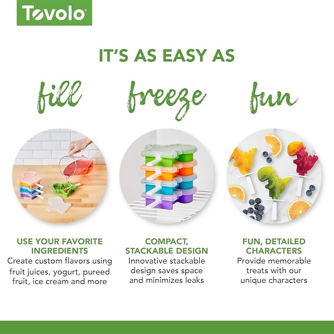 Tovolo, Molds Freezer Pop Mold Dinosaur Set Of 4