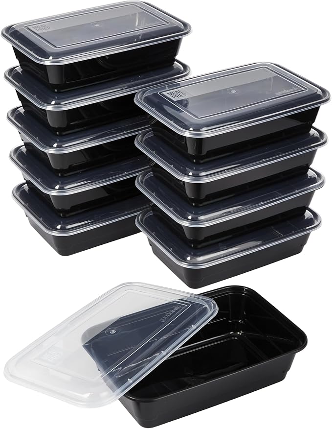 GoodCook Meal Prep Containers, Single Compartment 10-Pack | BPA-Free Reusable Food Storage, Microwave & Freezer Safe, Stackable Meal Prep Containers for Lunches and Snacks