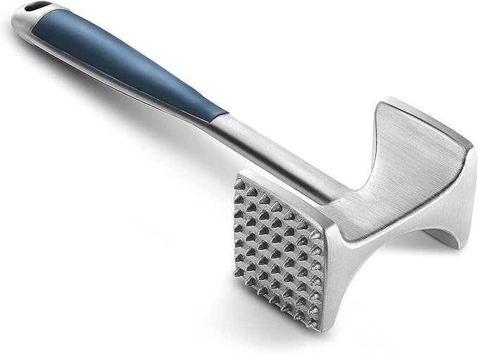 KITEXPERT Meat Tenderizer Hammer with Comfortable-Grip Handle, Dual-side Mallet for Kitchen, Heavy Duty Pounder For Tenderizing Steak, Beef and Fish, Blue