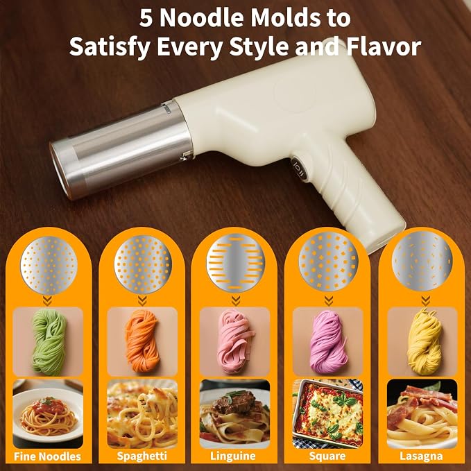 3 in 1 Electric Potato Ricer and Pasta Maker Machine, Multi Function Noodle Maker Potato Masher Sausage Maker and Stuffer for Home Kitchen, Powerful Motor Easy to Use and Clean