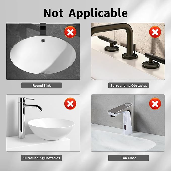 WAFT YEARN 17X5 Inch Silicone Durable Faucet Mat Kitchen Sink Splash Guard Draining Protector Tray Liner Absorbent Protective Counter Accessories For Sink Kitchen Bathroom Laundry Room Bar & RV Black