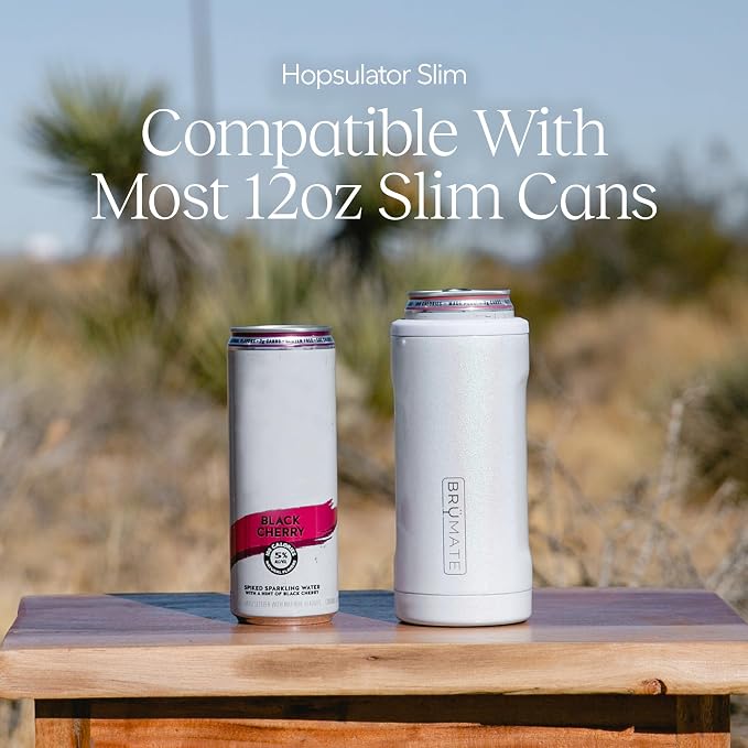 BrüMate Hopsulator Slim Can Cooler Insulated for 12oz Slim Cans | Skinny Can Insulated Stainless Steel Drink Holder for Hard Seltzer, Beer, Soda, and Energy Drinks (Sage)