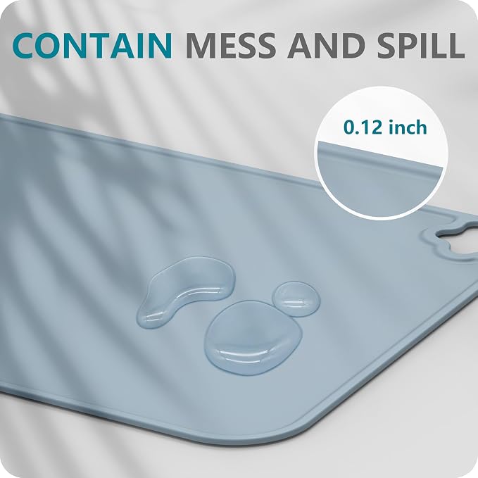 Silicone Placemat for Toddles Kids Non-Slip Reusable Portable Kids Placemats for Dinning Table Heat Resistant Placemats, Baby Placemat Stain Resistant Silicone Mat for Dining Table 3 Pack