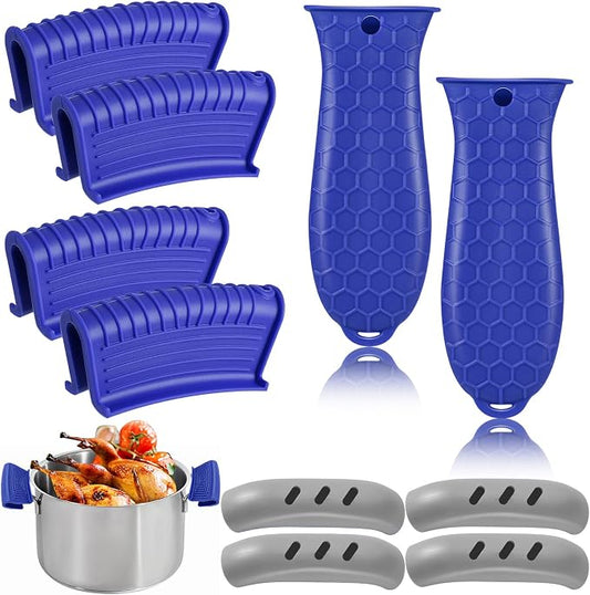 10Pcs Cast Iron Handle Cover, Silicone Pot Holders | Non-Slip Heat Resistant Cast Iron Skillet Covers Potholder for Frying Pans and Griddles Kitchen Supplies under 400℉