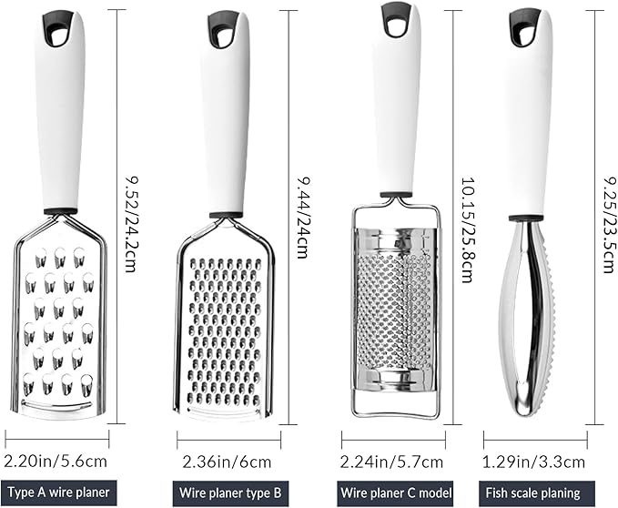 (4-pcs set) Stainless steel grater;fish scale grater;ginger grater;spice grater;fruit grater;vegetable grater;carrot,garlic,onion,nutmeg potato,cucumber,herb,cheese,salad grater
