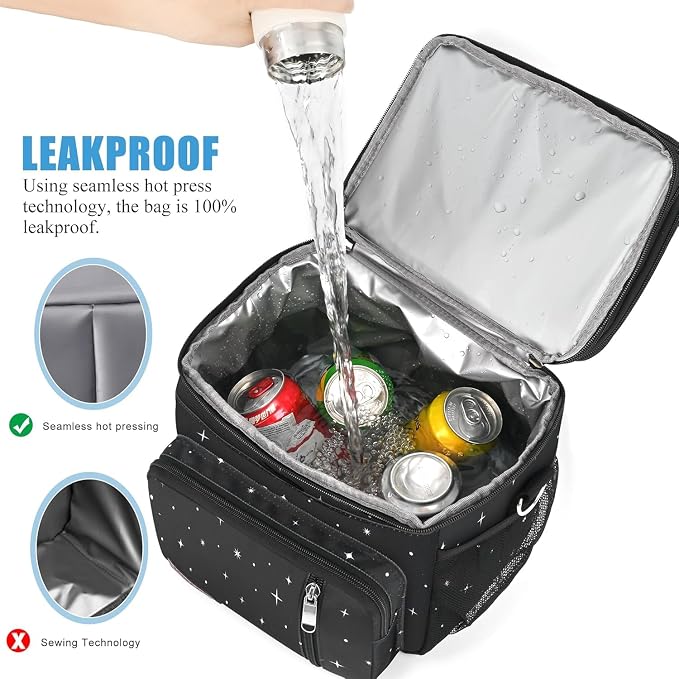 MIYCOO Lunch Bag for Women & Men, Expandable Double Deck Lunch Box, 15L | Leakproof & Waterproof, Portable, Large Soft Insulated Cooler bag for Adult, Work, Camping, Beach, Picnic, Travel