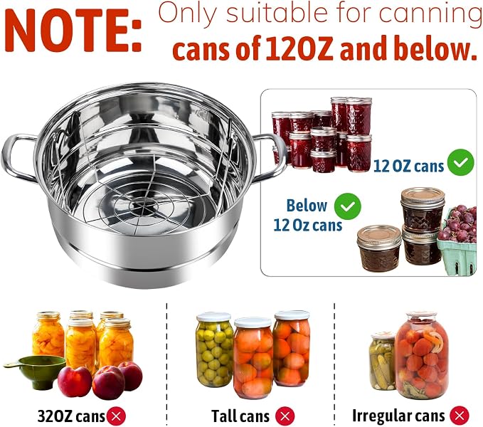 Canning Pot-Canning supplies starter kit, Stainless Steel Canning Tool Kit, Water bath canner with rack for canning
