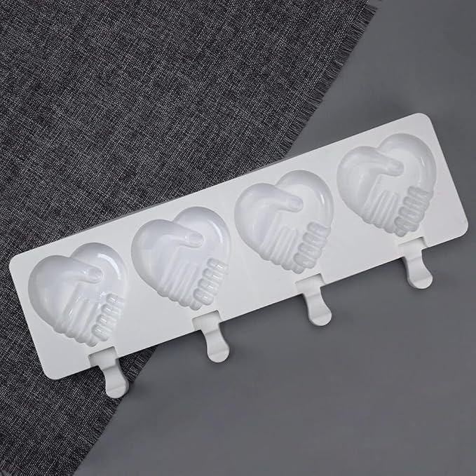 1 Pack Cute Heart Shape Popsicle Molds Silicone Ice Pop Molds 3 Cavities Popsicle Molds for Kids Adults Ice Cream Mold Cakesicles Mould DIY Popsicle Maker Homemade Popsicle Silicone Molds Q