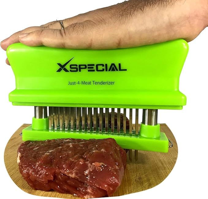 Toughest Meat Tenderizer Tool, 48 Needle Stainless Steel, Easy to Clean | Kitchen Gadgets Transform Hard & Cheap Cuts into Buttery Goodness Without Meat Mallet Crushing, Easy to Use, Dishwasher-Safe