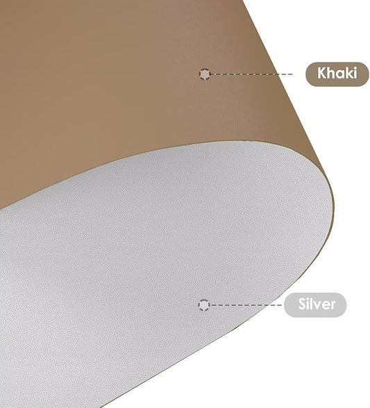 Leather Table Cover,1.8mm Thick,36x54 Inch Table Protector,Table Protector for Dining Room Table,Table Protectors for Rectangle Tables.(Khaki+Silvery,36x54)