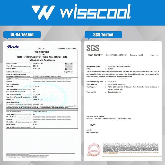 WISSCOOL 10MM Thick 40x40 Inch Fireproof Welding Blanket, 10mm Thickened Pad Fire Resistant Carbon Felt Cloth Flame Retardant Fabric Protector Pad for Soldering Firepit Smoker