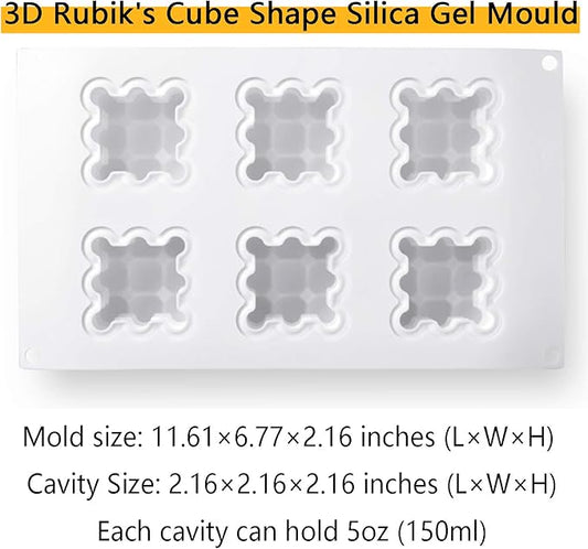 OCPO KITCHEN Bubble Silicone Baking Mold, Silicone Candle Mold, French Dessert Molds for Mousse Cake Pastry Chocolate Pudding Jelly Cheesecake Ice Cream, Cube Shape (6-Cavity)