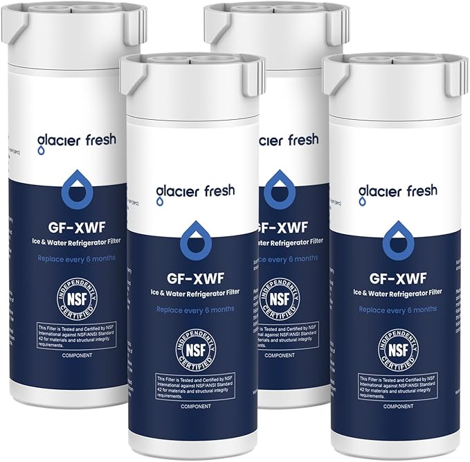 GLACIER FRESH XWF Replacement for GE XWF Refrigerator Water Filter 4 Pack