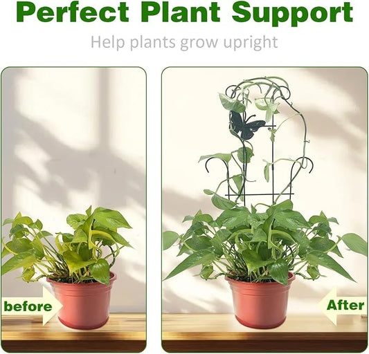 23 Inch Plant Trellis for Potted Plants, Sturdy Metal Houseplant Trellis for Climbing Plants Indoor Outdoor, Rust-Resistant Plant Support for Monstera Pothos Ivy, 4 Pack (4, 23inch)