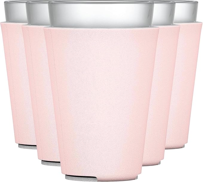 TahoeBay Blank Pint Glass Sleeves, Beer Coolers, 6-Pack, Blush | Insulating Foam Cooler, 16oz Collapsible Tapered Beverage Holder, Bar Cup Insulator for Transfer Vinyl, HTV, Sublimation, DTF