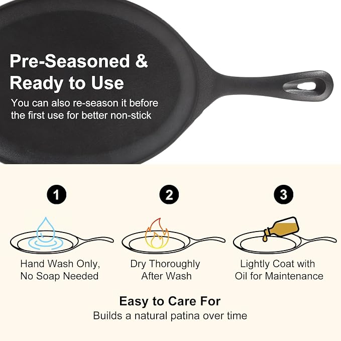4 Sets Cast Iron Fajita Skillet Set Sizzling Plate with Wooden Base & Anti Scald Protection Hot Handle Cover, Cast Iron Skillets Set for Home Barbecue Kitchen Party Restaurant Catering Service