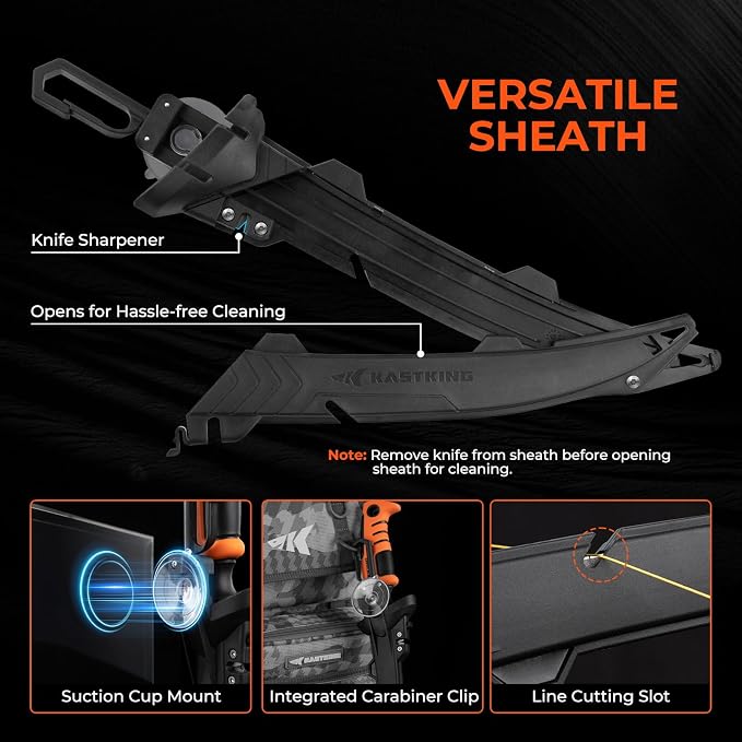 KastKing Ultimate Angler 9" Fillet Knife, Fishing Knife for Men | Sharp Vanadium Stainless Steel Blade, EnduraGrip Handle, Corrosion-Resistant, Sheath with Sharpener & Line Cutter