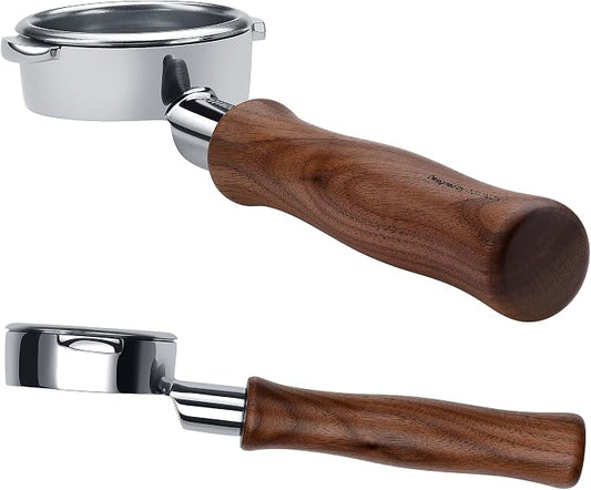 Normcore 58mm E61 Naked Portafilter for Lelit, Flair 58, ECM, Rocket, E61 Group Heads Machines, Bottomless Espresso Portafilter with 18g Basket, Genuine American Walnut Handle