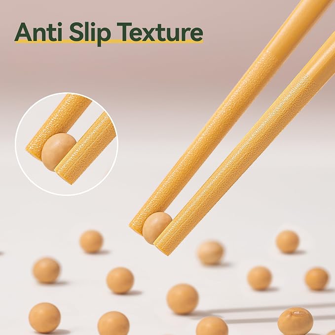 5 Pairs Fiberglass Chopsticks Reusable | Dishwasher Safe | BPA-free | Non-slip Chop Sticks Set - （9.45in）