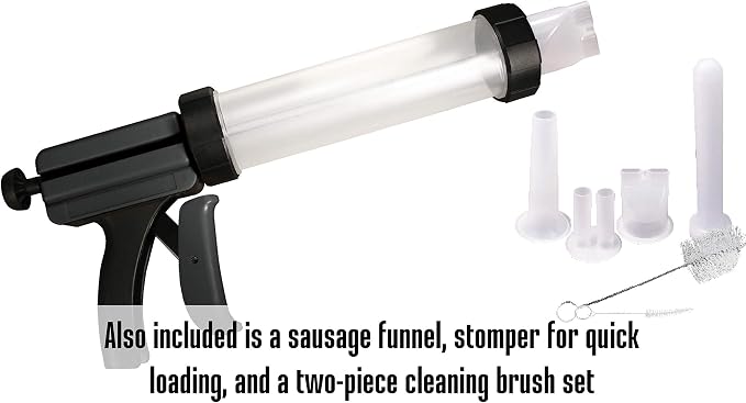 Weston Original Jerky Gun Jr , Plastic Tube Holds 1lb of Ground Meat, Dishwasher Safe,White