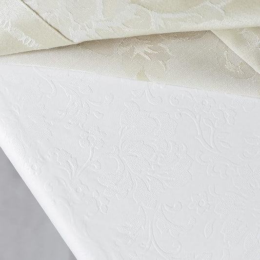 Benson Mills Deluxe Heavy Duty Vinyl Table Pad, Premium Table Protector, Waterproof with Flannel Backing, Quilted Design and Customizable (Off-White, 52" X 70" Rectangular)