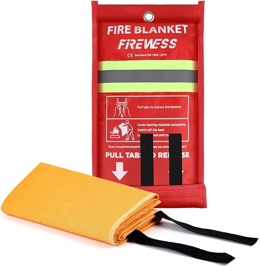 Emergency Fire Blanket, Flame Retardant Fire Blankets Emergency for Home, Kitchen, Car, Office, Grill (Silicone-1pack)