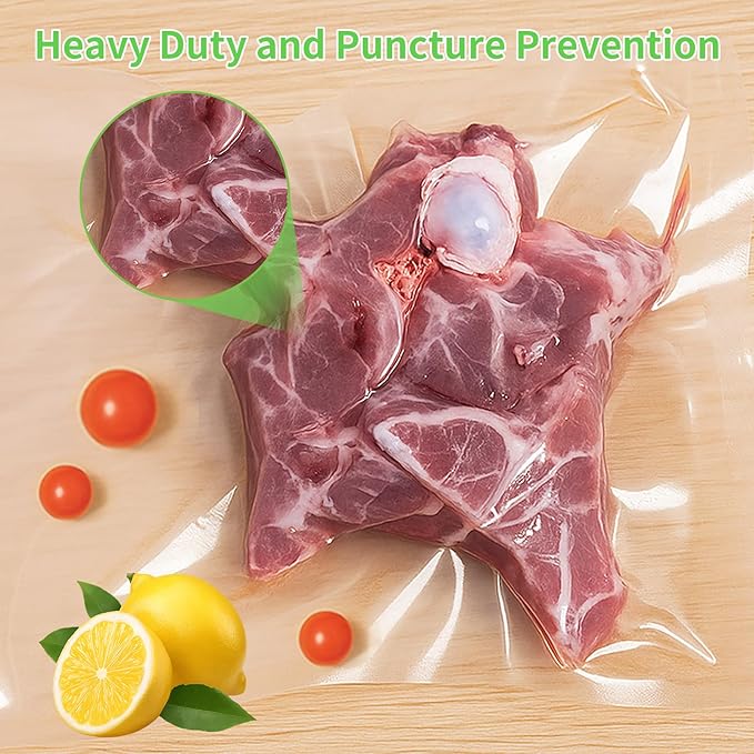 MakMeFre 100 Gallon Size 11" x 16" Vacuum Sealer Bags with BPA Free and Heavy Duty,Great for Food Storage Vaccume Sealer PreCut Bag